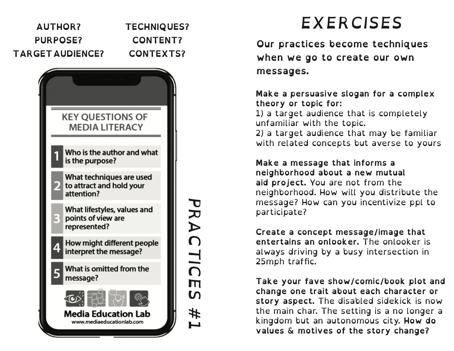 A screencapture of the interior practices & exercises from the booklet PDF