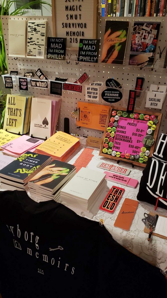 A view of my vending setup for the BIG SUMMER BOOK SALE hosted by ULISES Books and FORTUNE / Many Folds Press this past July 2024.