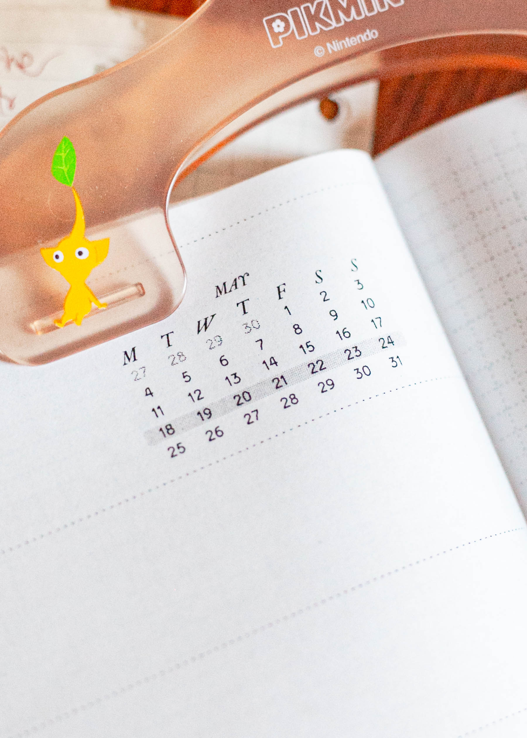 WEEKS+NOTE weeks spread has mini calendar w/current week in highlight