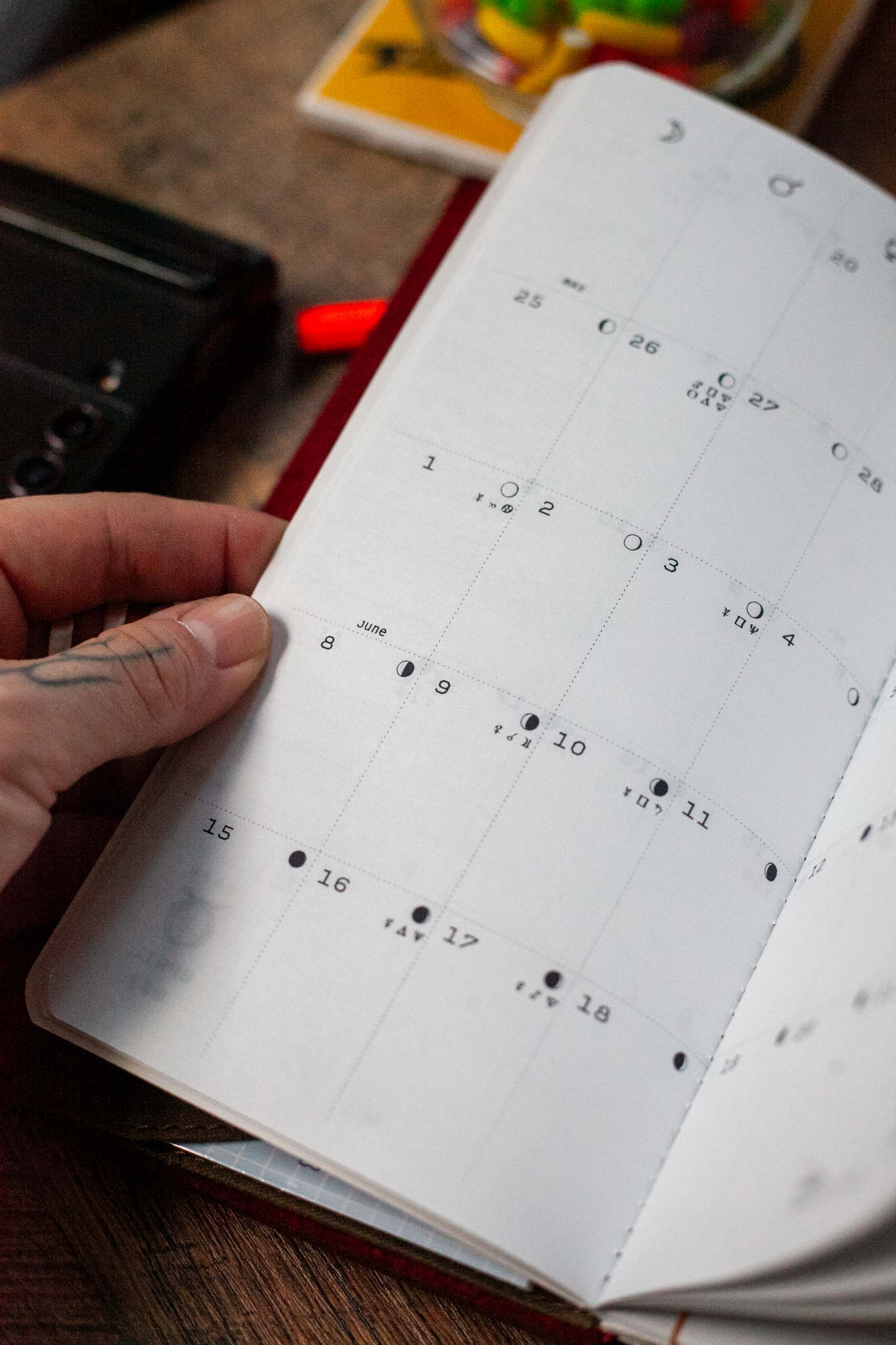 monthly view zodiacal planner