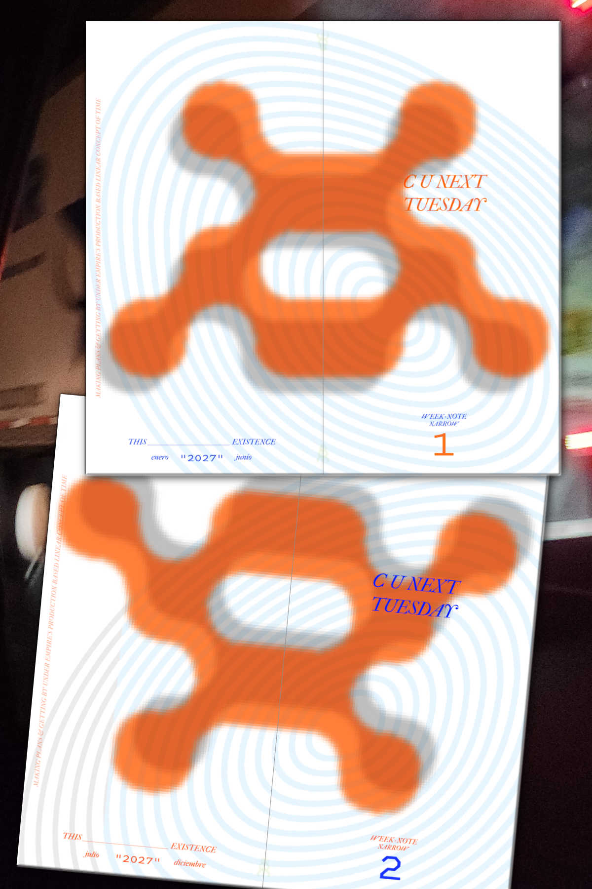 2027 c u next tuesday week+note planner cover open