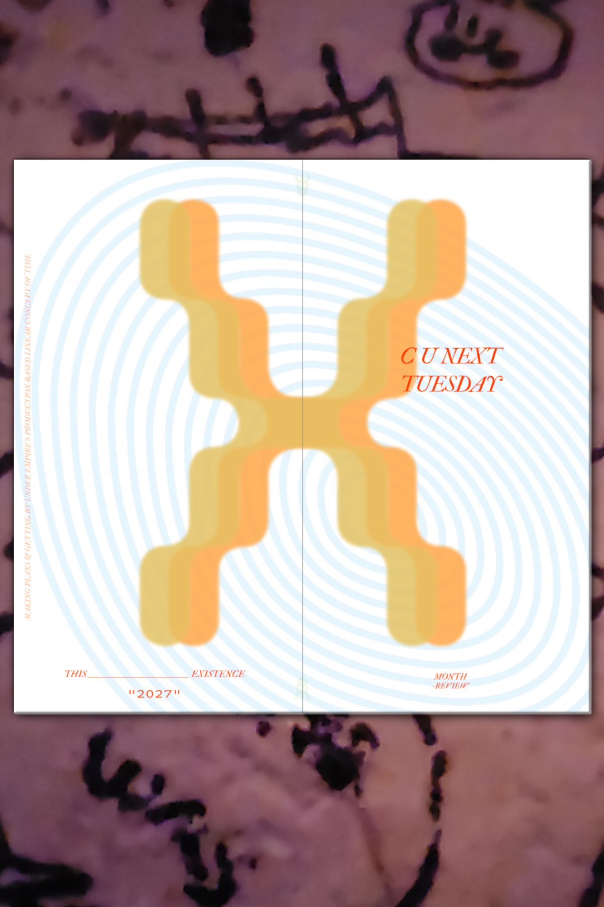 2027 c u next tuesday month+review planner cover open